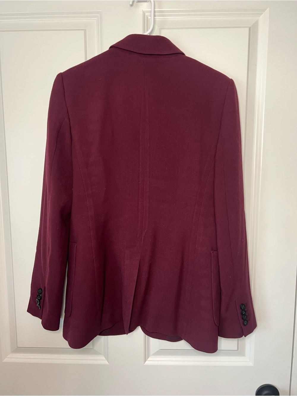 Ann Taylor Maroon Single-Button Notched Blazer - Picture 4 of 6
